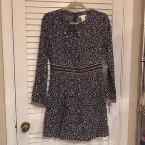 Blue floral long sleeve dress